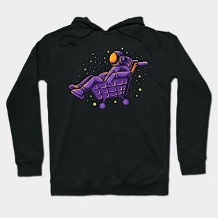 Space Travel Made Easy: An Astronaut's Relaxing Trolley Ride Hoodie